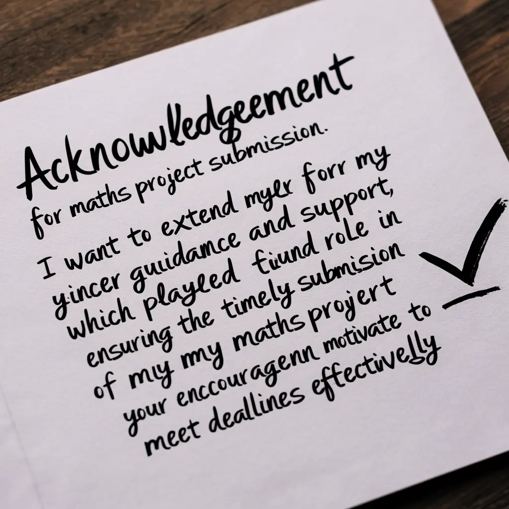 Acknowledgement For Maths Project Submission