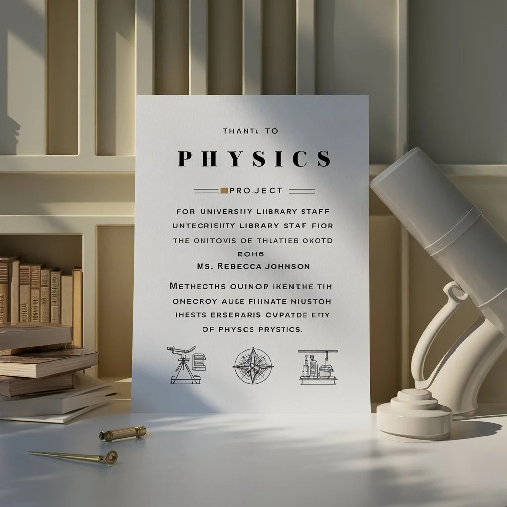 Acknowledgment For Physics Project: Library Resources