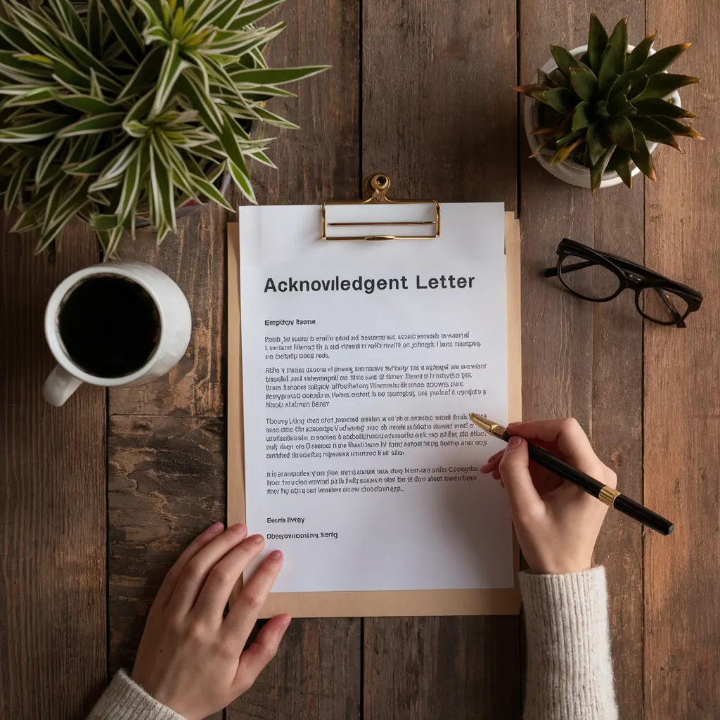 Example 4: Acknowledgement Letter