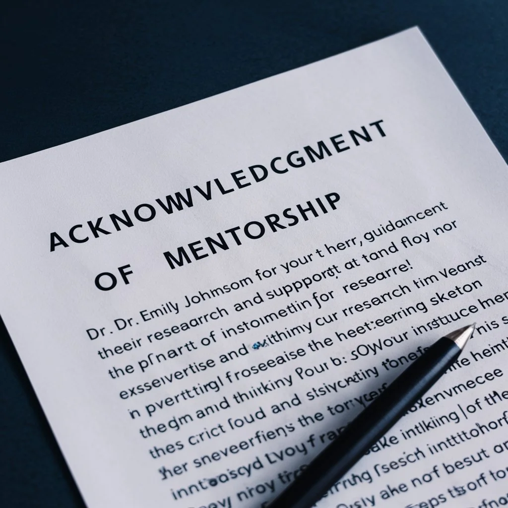 Acknowledgment of Mentorship