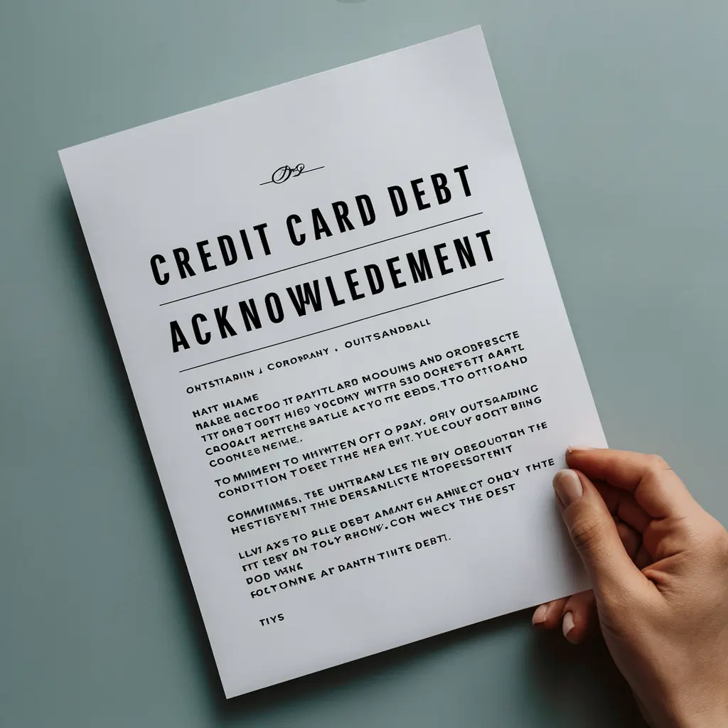 Credit Card Debt Acknowledgement