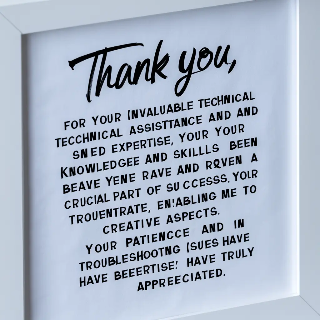 Gratitude Towards Technical Assistance