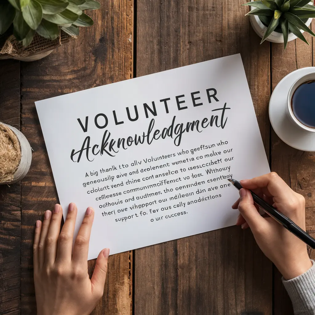 Volunteer Acknowledgement