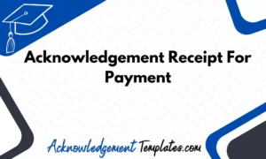 Acknowledgement Receipt For Payment