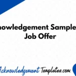 Acknowledgement Sample For A Job Offer