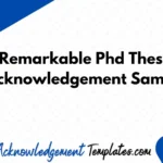 Remarkable Phd Thesis Acknowledgement Sample